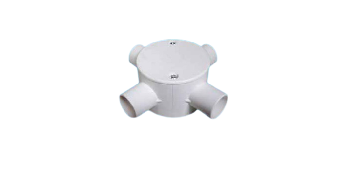 Four Way Circular Box / Intersection Box with cover
