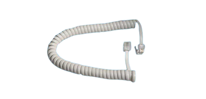 COILED CORD 25 FEET - 4P4C - White

