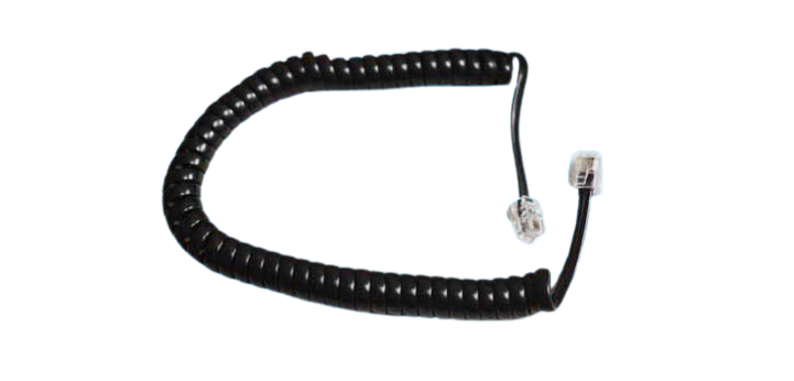 COILED CORD 15 FEET - 4P4C - Black
